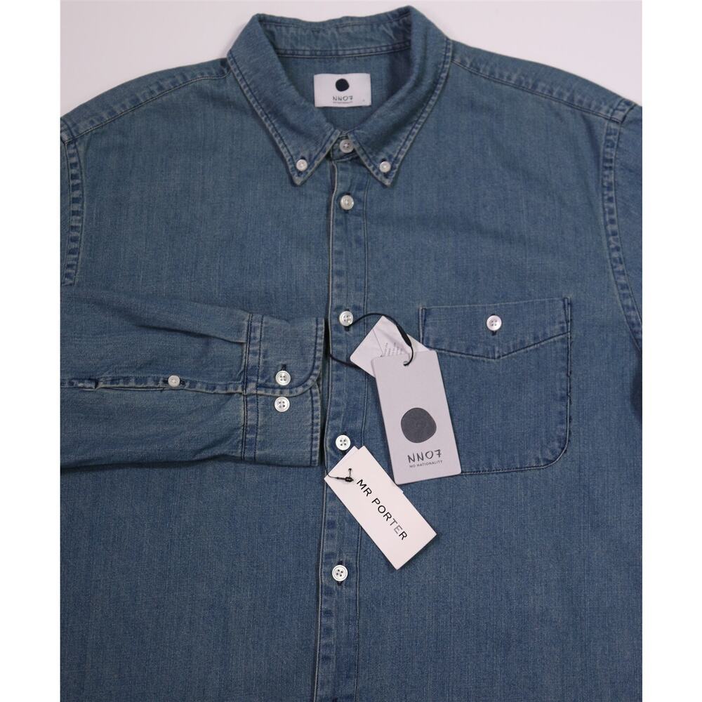 NN07 New Derek 5756 Denim Button-Up Shirt Men's XL New! - Picture 1 of 8